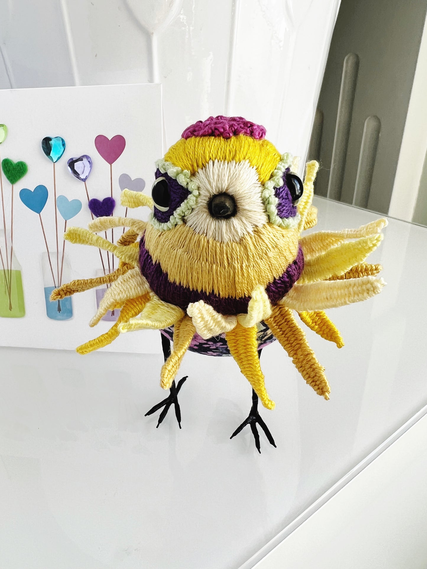 Tiny Beaked Yellow Blossom Bird